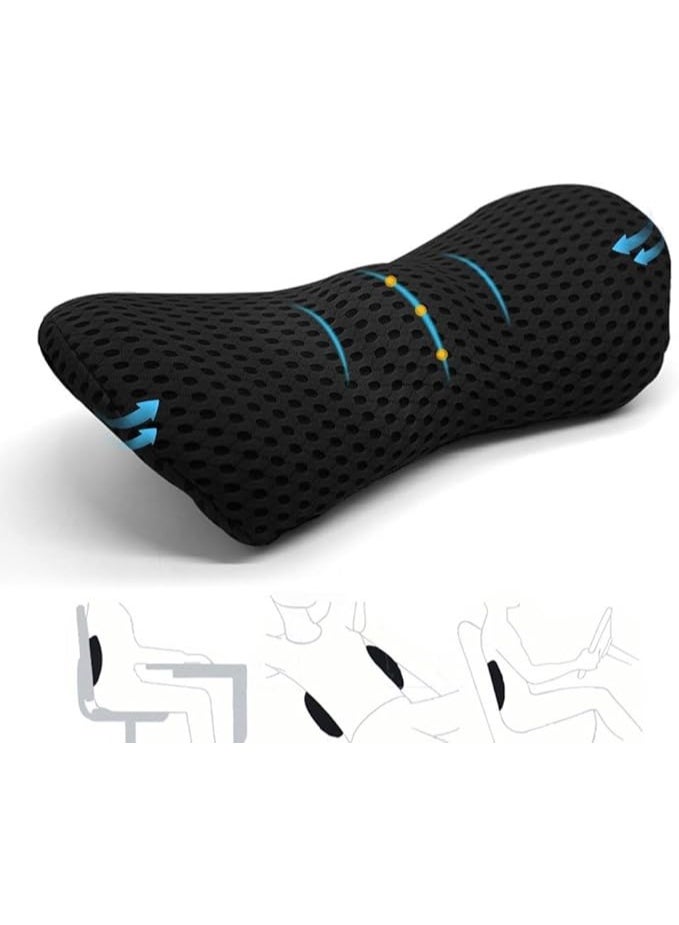 وسادة دعم ظهر إسفنج ذاكرة مريحة – دعم أسفل الظهر غير قابل للانزلاق للكرسي، السيارة، الكنبة والسرير لتخفيف الألم وتحسين الوضعية - Image 1